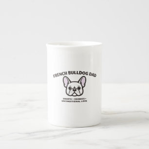 Franse Bulldog Vader Porselein Kop