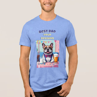 Franse Bulldog Vader Vaderdag Tri-Blend Shirt