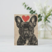 Franse bulldog Valentijnsdag Briefkaart (Staand voorkant)