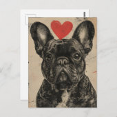 Franse bulldog Valentijnsdag Briefkaart (Voorkant / Achterkant)