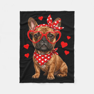 Franse Bulldog Valentijnsdag Frenchie Liefhebber H Fleece Deken