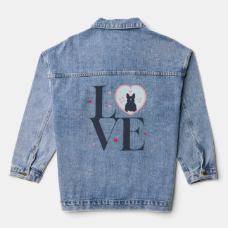 Franse Bulldog Valentijnsdag Hart Funny frenchie Denim Jacket