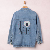 Franse Bulldog Valentijnsdag Hart Funny frenchie Denim Jacket (Hangar)