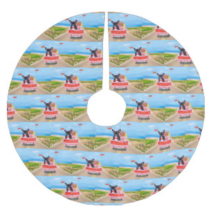 Franse Bulldog Valentijnsdag Truck Kerstboom Rok