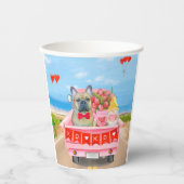 Franse Bulldog Valentijnsdag Truck Papieren Bekers (Voorkant)