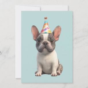 Franse Bulldog Verjaardagsfeestje Kaart