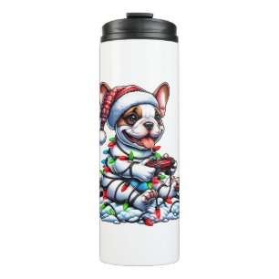 Franse Bulldog Video Game Controller Light Snow Sa Thermosbeker