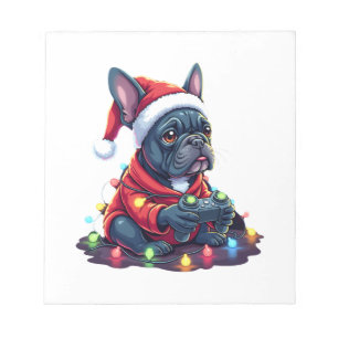 Franse Bulldog Videospel Controller Licht Sneeuw S Notitieblok