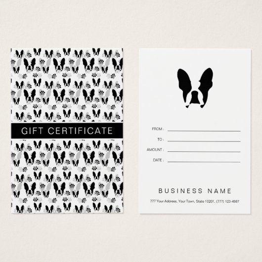 Franse bulldog visitekaartje (Voorkant /achterkant)