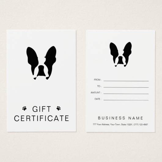 Franse bulldog visitekaartje (Voorkant /achterkant)