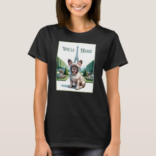 Franse Bulldog Vive la France T-shirt