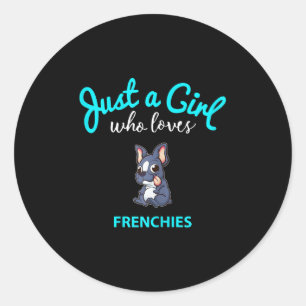 Franse Bulldog voor meisjes Kinder Bulldog Ronde Sticker