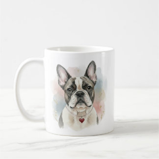 Franse Bulldog Watercolor Mok – Zachte Valentijnst