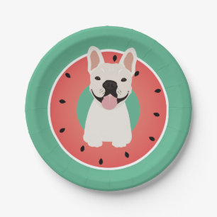 Franse Bulldog Watermelon Fruit Papieren Bordje