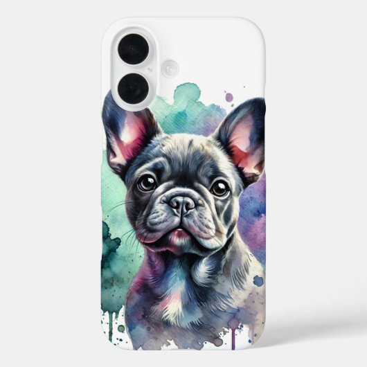 Franse Bulldog Waterverf Case-Mate iPhone Case (Achterkant)