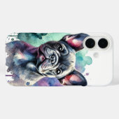 Franse Bulldog Waterverf Case-Mate iPhone Case (Achterkant (horizontaal))