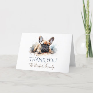 Franse Bulldog Waterverf dank u kaart