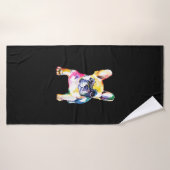 Franse Bulldog Waterverf Hand Drawing Gift Badhanddoek (Badhanddoek)