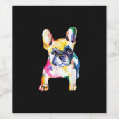 Franse Bulldog Waterverf Hand Drawing Gift Wijn Etiket (Enkel label)