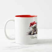 Franse Bulldog Waterverf Kerstmis Mok (Links)