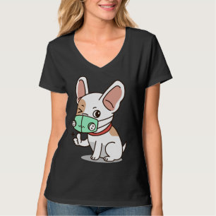 Franse Bulldog Wearing Respiratory Mask T-shirt