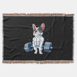 Franse Bulldog Weightlift Funny Deadlift Gym Deken