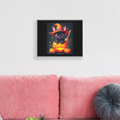Franse Bulldog Witch Pumpkin Halloween Mannen vrou Canvas Afdruk (Insitu (Woonkamer))