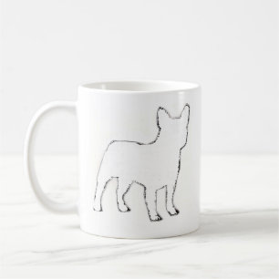 Franse Bulldog Witte Silhouet Koffiemok