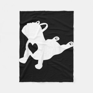 Franse Bulldog Yoga Love Heart Frenchie Workout Fleece Deken