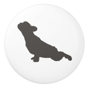 Franse Bulldog Yoga Pose Keramische Knop