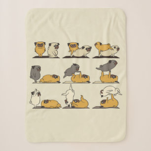 Franse Bulldog Yoga Poses Dog Yoga Lovers Sherpa Deken