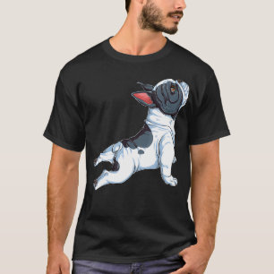 Franse Bulldog Yoga T shirt Frenchie Namaste Manne