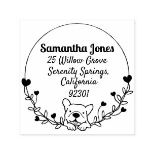 Franse bulldog zelf inkt rubberen stempel