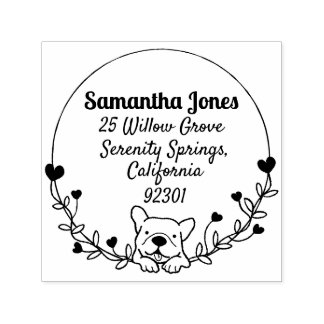 Franse bulldog zelf inkt rubberen stempel