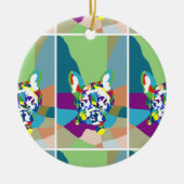 Franse Bulldog zittend Keramisch Ornament (Voorkant)