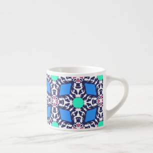 Franse Bulldoggen Blauwe Grafische Patroon Espresso Kop