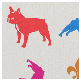 Franse Bulldoggen over 12" tegel Stof