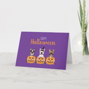 Franse Bulldogs Happy Halloween Kaart