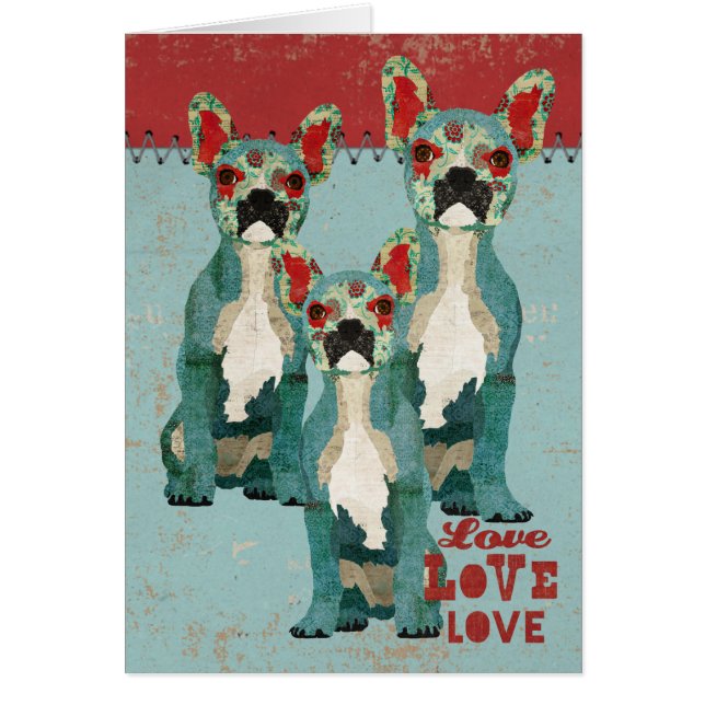 Franse Bulldogs Love Card (Voorkant)