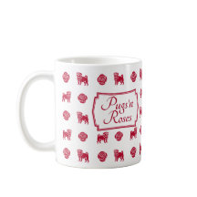 Franse Bulldogs met rode rozen en harten