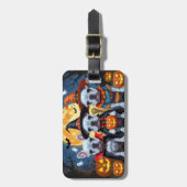 Franse Bulldogs Pompoen Halloween Grappig Bagagelabel (Voorkant verticaal)