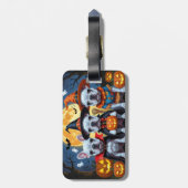 Franse Bulldogs Pompoen Halloween Grappig Bagagelabel (Achterkant verticaal)