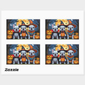 Franse Bulldogs Pompoen Halloween Grappig Rechthoekige Sticker (Vel)