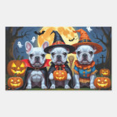 Franse Bulldogs Pompoen Halloween Grappig Rechthoekige Sticker (Voorkant)