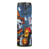 Franse Bulldogs Pompoen Halloween Grappig Thermosbeker (Achterkant)