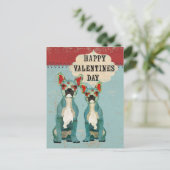 Franse Bulldogs Valentijnsdag Briefkaart (Staand voorkant)