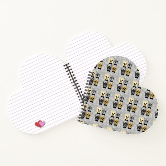 Franse Bulldogs visgraat grijs Notitieboek (Binnen)