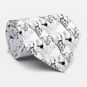 Franse Bulldogs zwart grijs wit Stropdas (Opgerold)