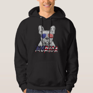 Franse bulledog amerikaanse vlag op 4 juli onafhan hoodie
