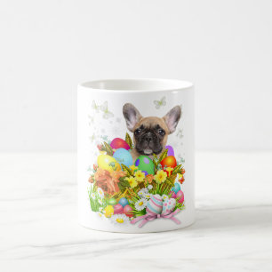 Franse bulledog Bunny dog met paaseieren Koffiemok